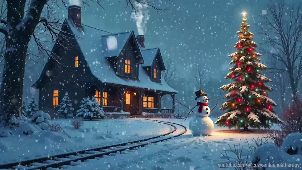 Cozy Winter Evening ❄️ Soothing Jazz ❄️ Snow Falling 6
