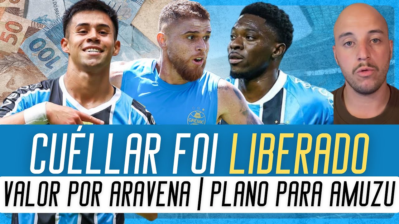 🔵 CUÉLLAR LIBERADO PELO GRÊMIO | VALOR DA SAÍDA DE ARAVENA | O PLANO ESPECIAL PARA AMUZU