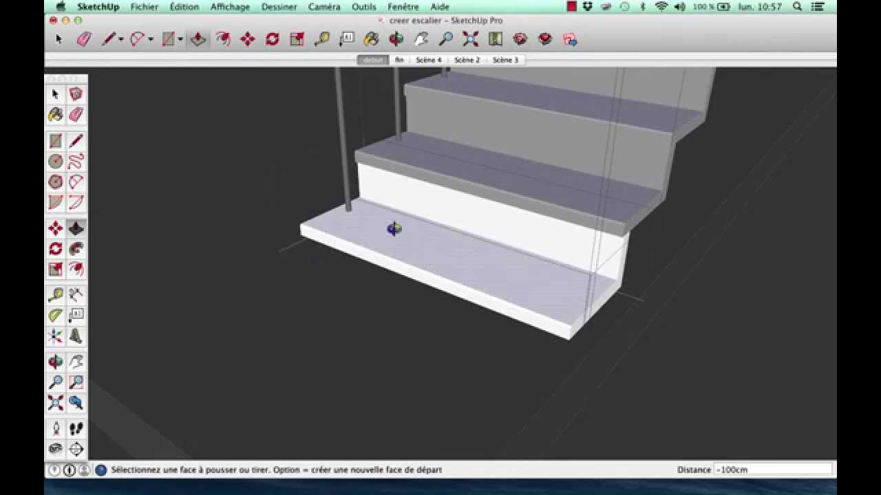 Modeliser rapidement dans Sketchup un escalier et main courante