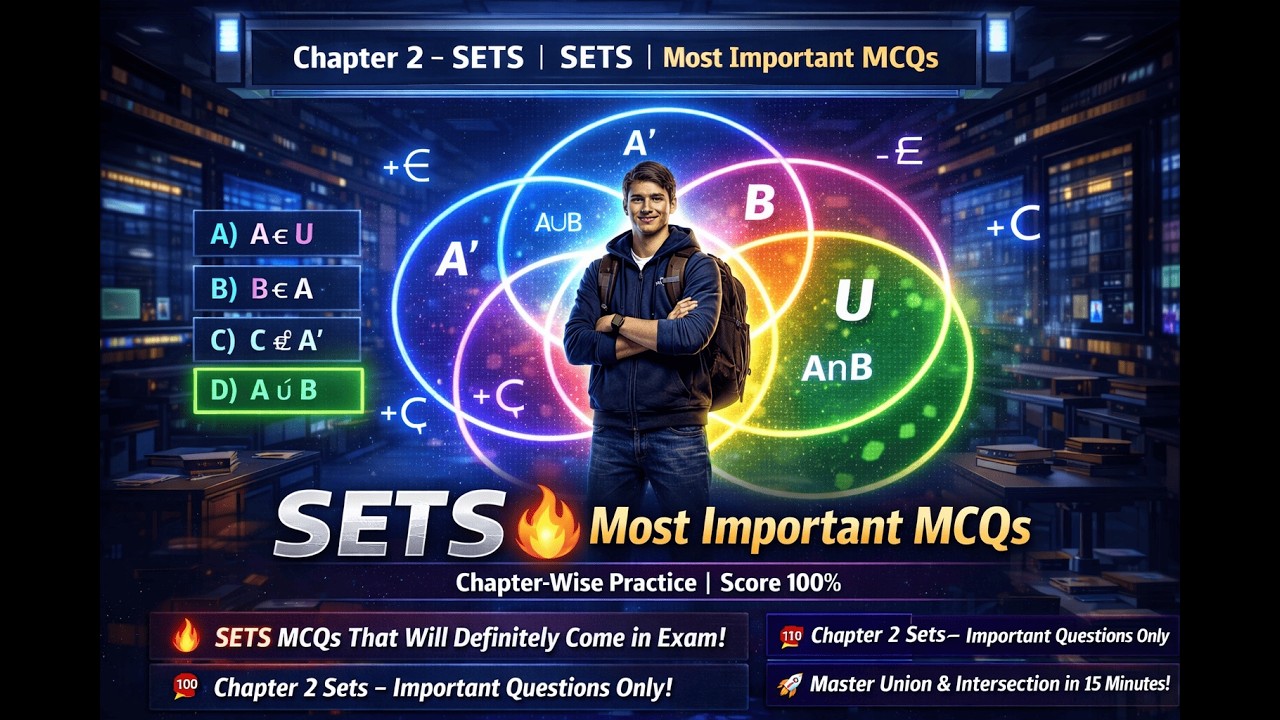 Lecture-2 CH-2 SETS most important MCQ'S for CLASS -10th  2026 TS SSC BOARD'S