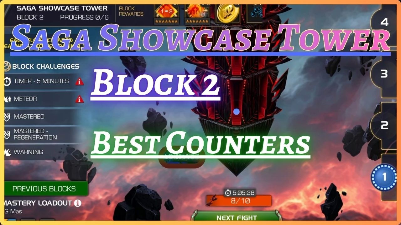 Block 2 Best counters for all Fights | SAGA Showcase Tower | MCOC |