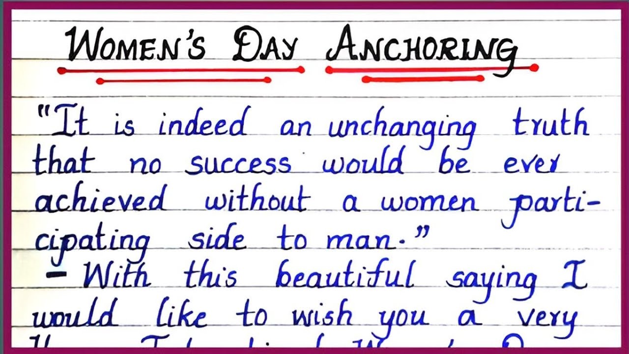 WOMEN'S DAY ANCHORING SCRIPT | Anchoring Script for International Women's Day |Women's Day Anchoring