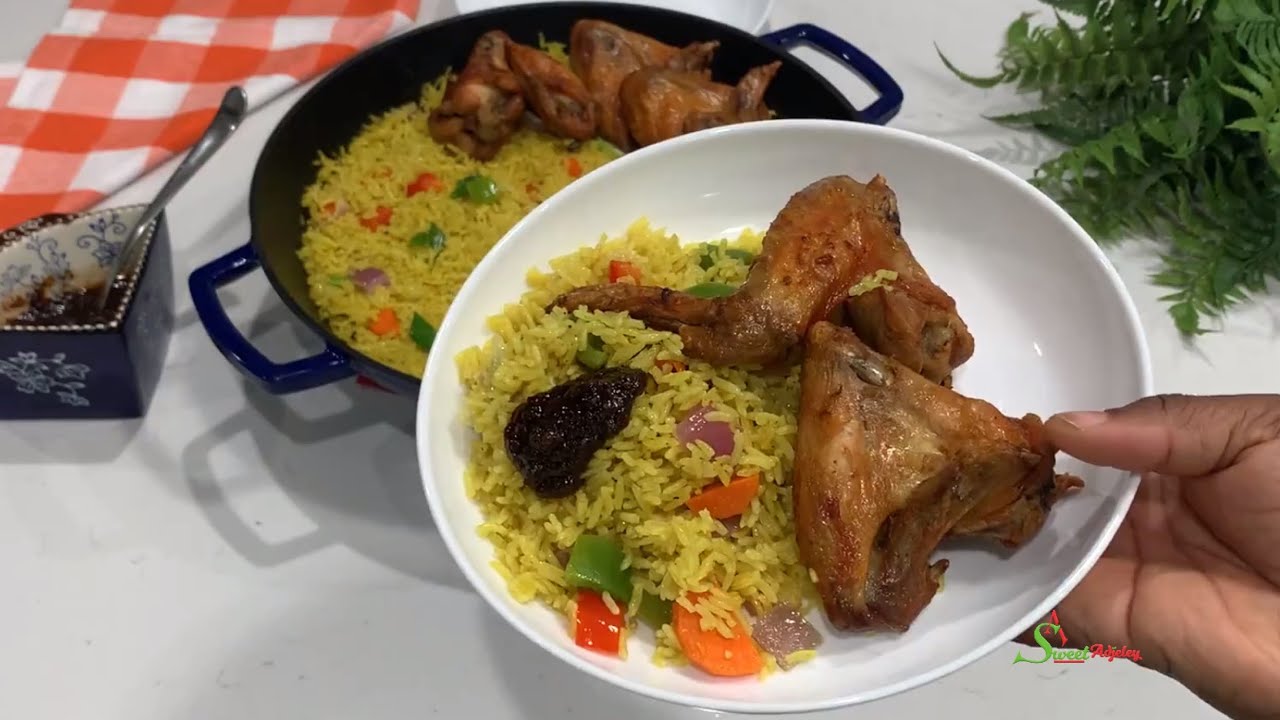 Air Fried Chicken Wings With Curry Rice, A Healthier Option