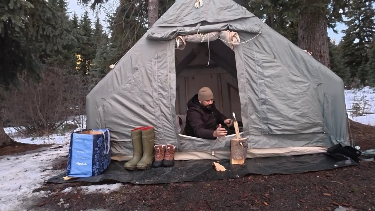 Winter CAMPING ⛺️ NEAR By lake 