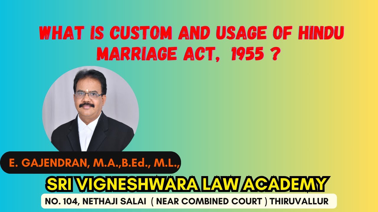What is Custom and Usage of HMA , 1955 ? | HMA |  IMPORTANT SECTION IN TAMIL |