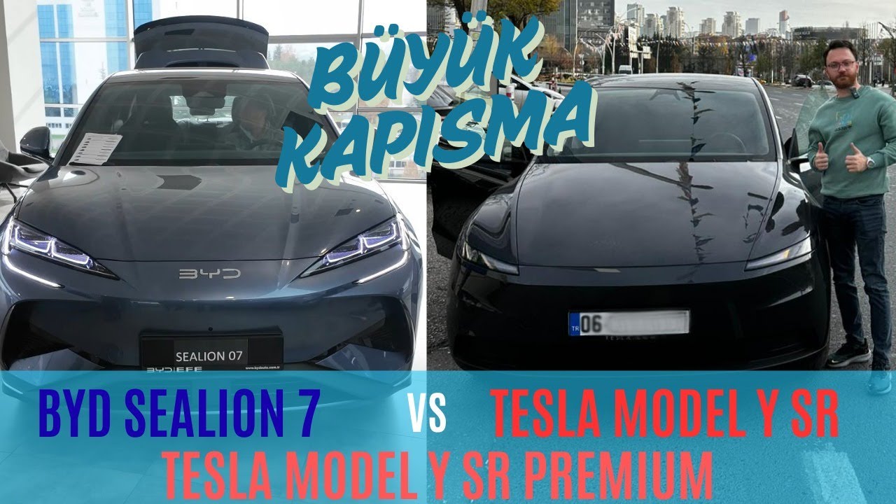 БОЛЬШОЕ ПРОТИВОСТОЯНИЕ! Новый доступный Tesla Model Y SR vs Model Y Premium SR vs BYD Sealion 7!