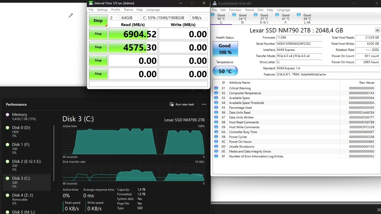 Lexar NM790 2TB review after 1+ year, disk health, temperatures and performance/speedtest.