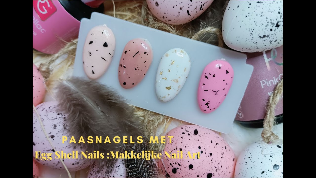 Paasnagels Met Pink Gellac En Egg Shell : Makkelijke Nail ar   ♥ Diamant-nails