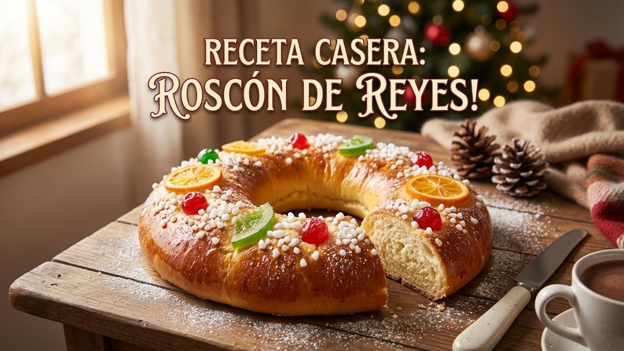 Aprende a cocinar un Roscón de Reyes en tu casa, fácil, delicioso y rápido.