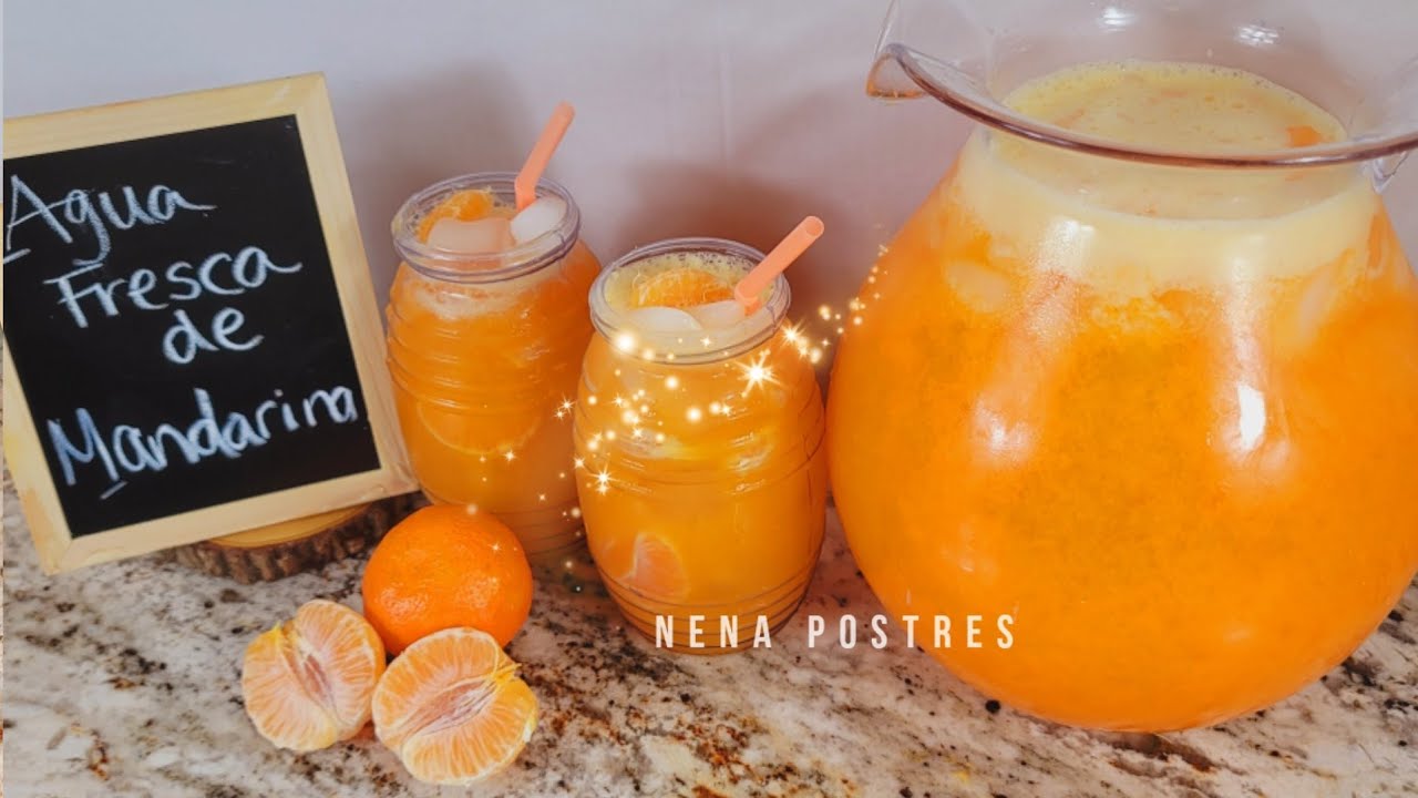 Agua Fresca de Mandarina 🍊🍊🍊Refrescante 🧊🥤🥵