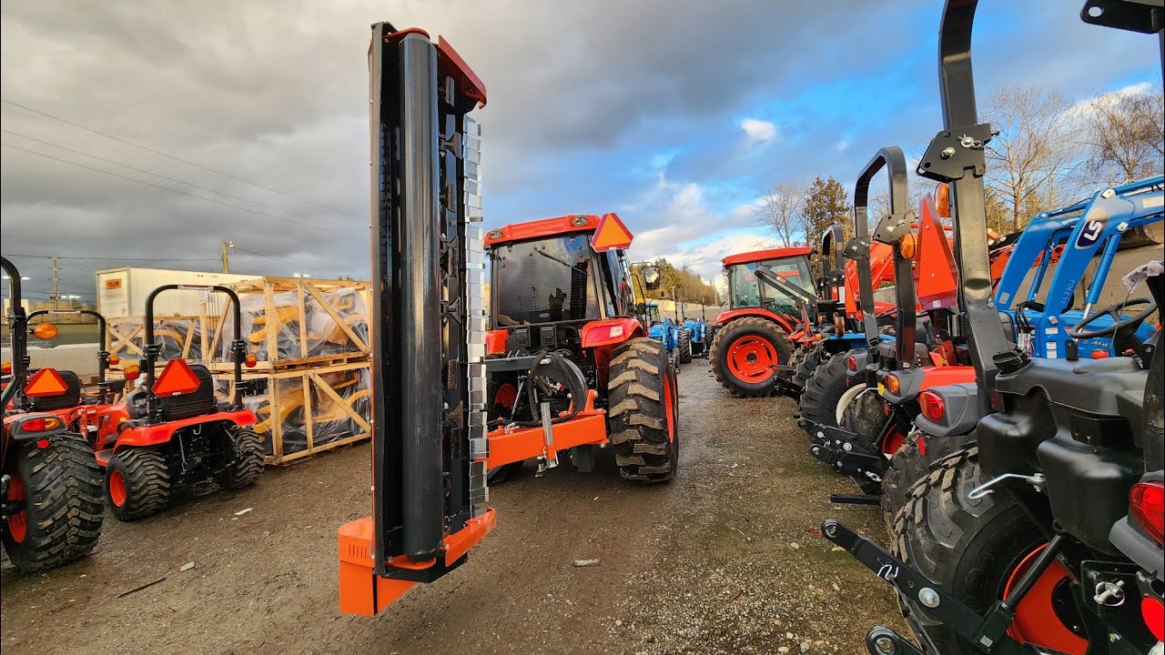 Titan OFFSET FLAIL DITCH BANK MOWER on a Kioti RX7320