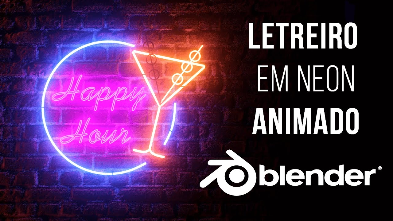 Letreiro Neon Animado no Blender