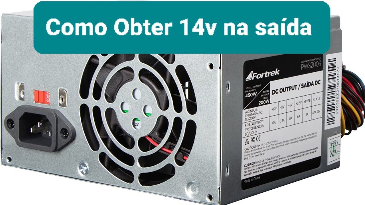 Como Obter 14V em Fonte de PC para Amplificador de Som e Carregador de Bateria, Simples Gambiarra