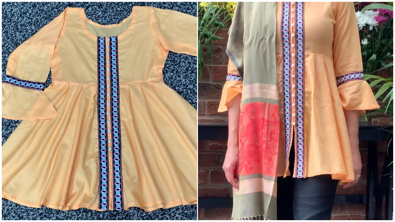 Designer short frock cutting and stitching | latest designer frock cutting and stitching