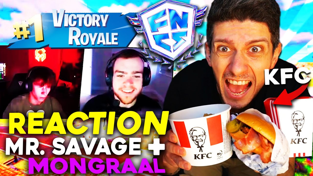 REACTION a MR. SAVAGE e MONGRAAL alle QUALIFICAZIONI per le GRAND FINALS FNCS MANGIANDO KFC !!