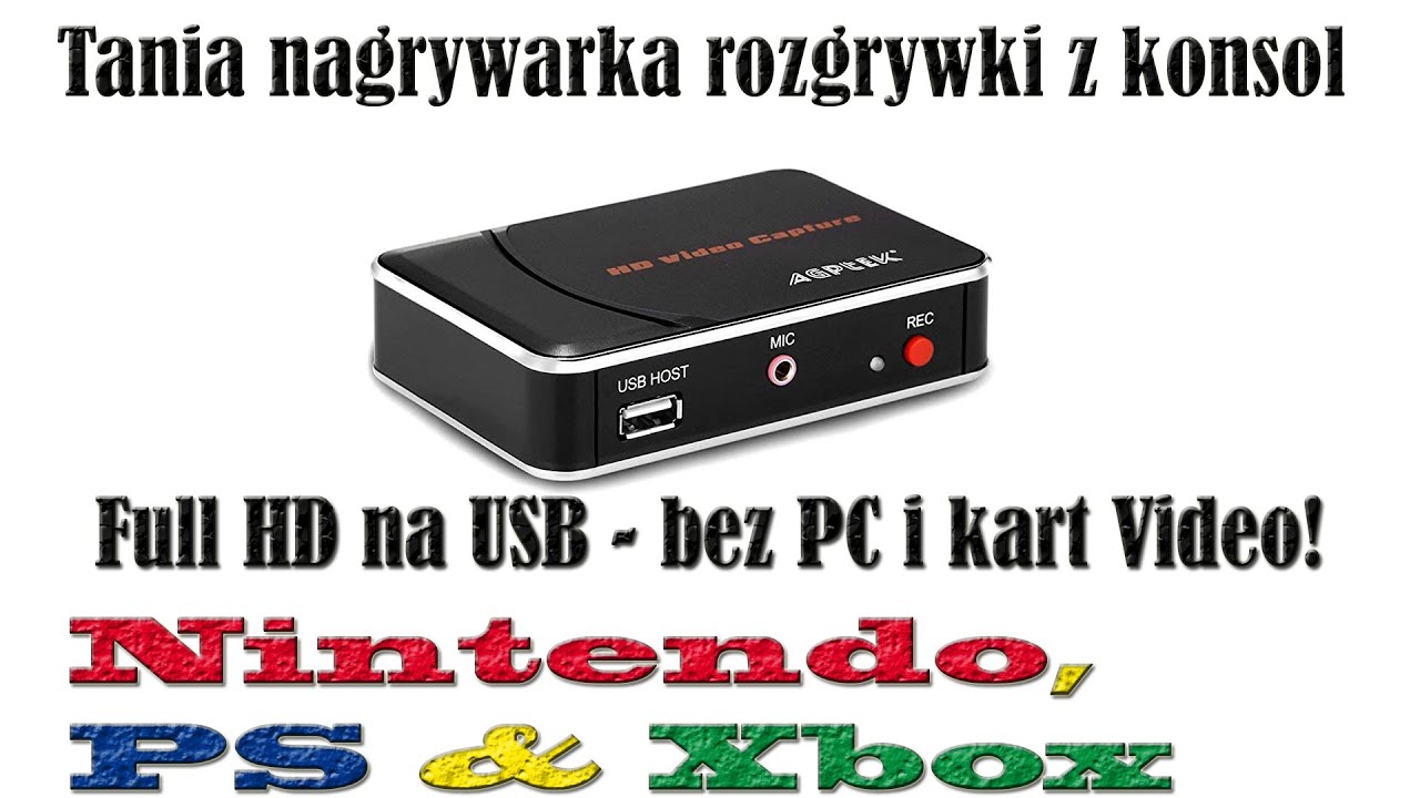 Tania nagrywarka USB do konsoli - AGPTEK HD Video Game Capture 1080p - Recenzja PL PS4 Nintendo Xbox