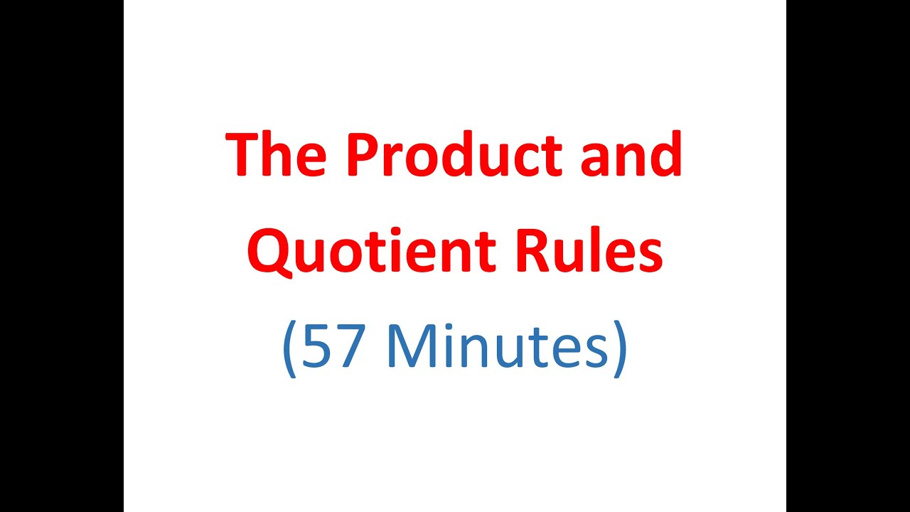 3.4 - The Product and Quotient Rules