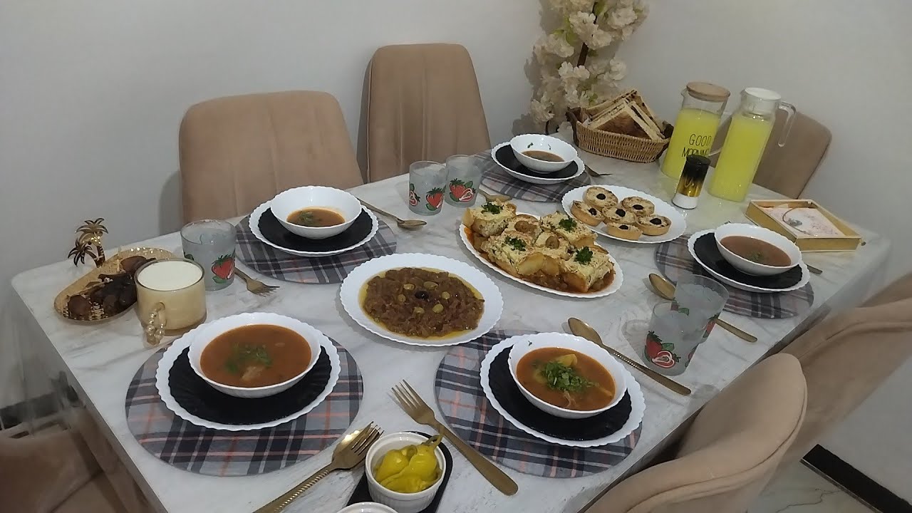 طاولتي😍لليوم الرابع والعشرون من شهر رمضان المبارك 🌙 طاولة بزاف بنينة وساهلة في وقفة وانتي حظرتيها 👌