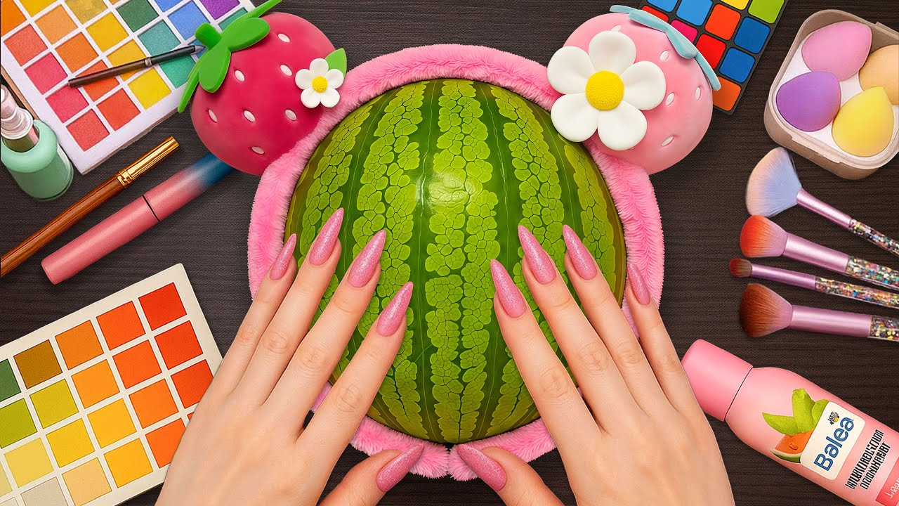 ASMR Makeup on Watermelon (No Talking)