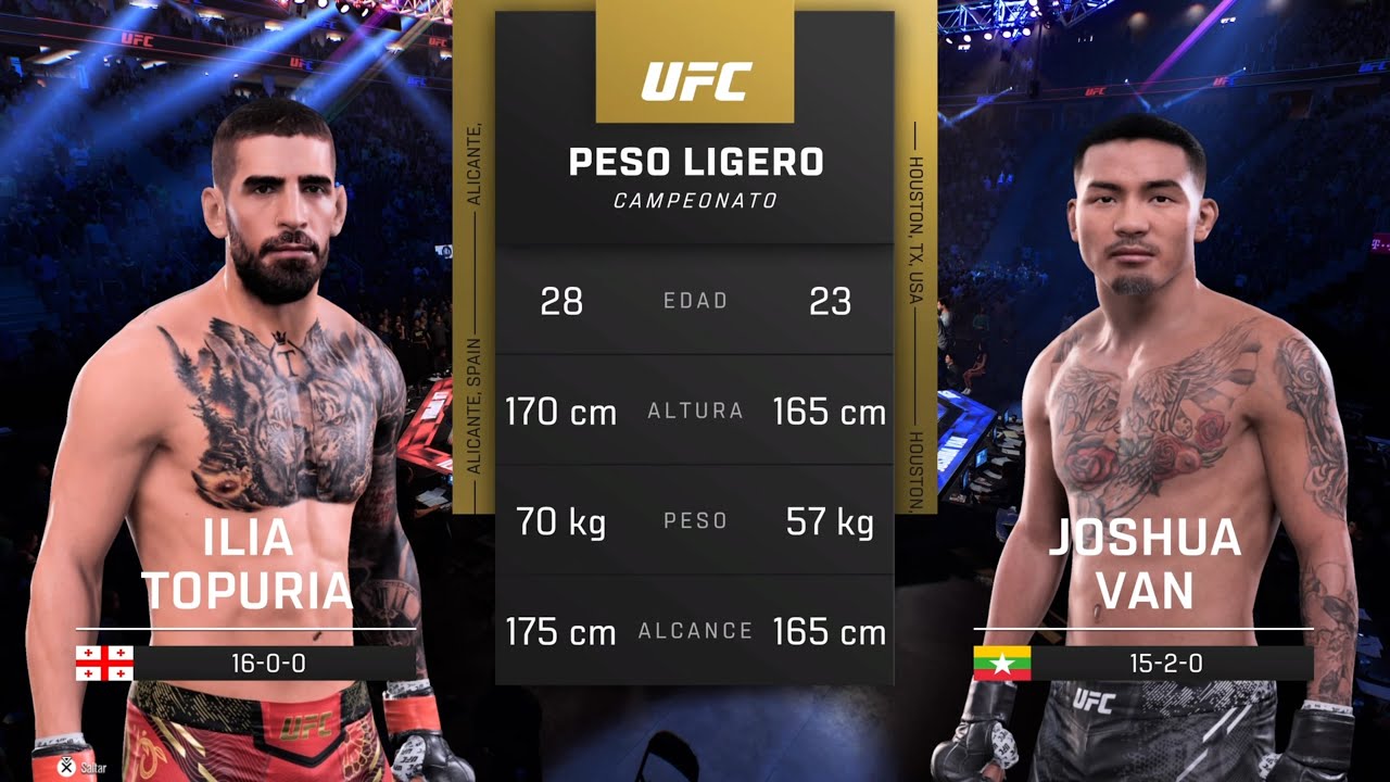 Ilia Topuria vs Yosuah Van – ¿El Campeón Invicto Contra el Nuevo Fenómeno del UFC?