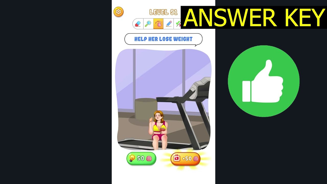 Tricky Quiz Brain Out Puzzle LEVEL 91 Help her lose weight (ANSWER KEY) Gameplay Walkthrough
