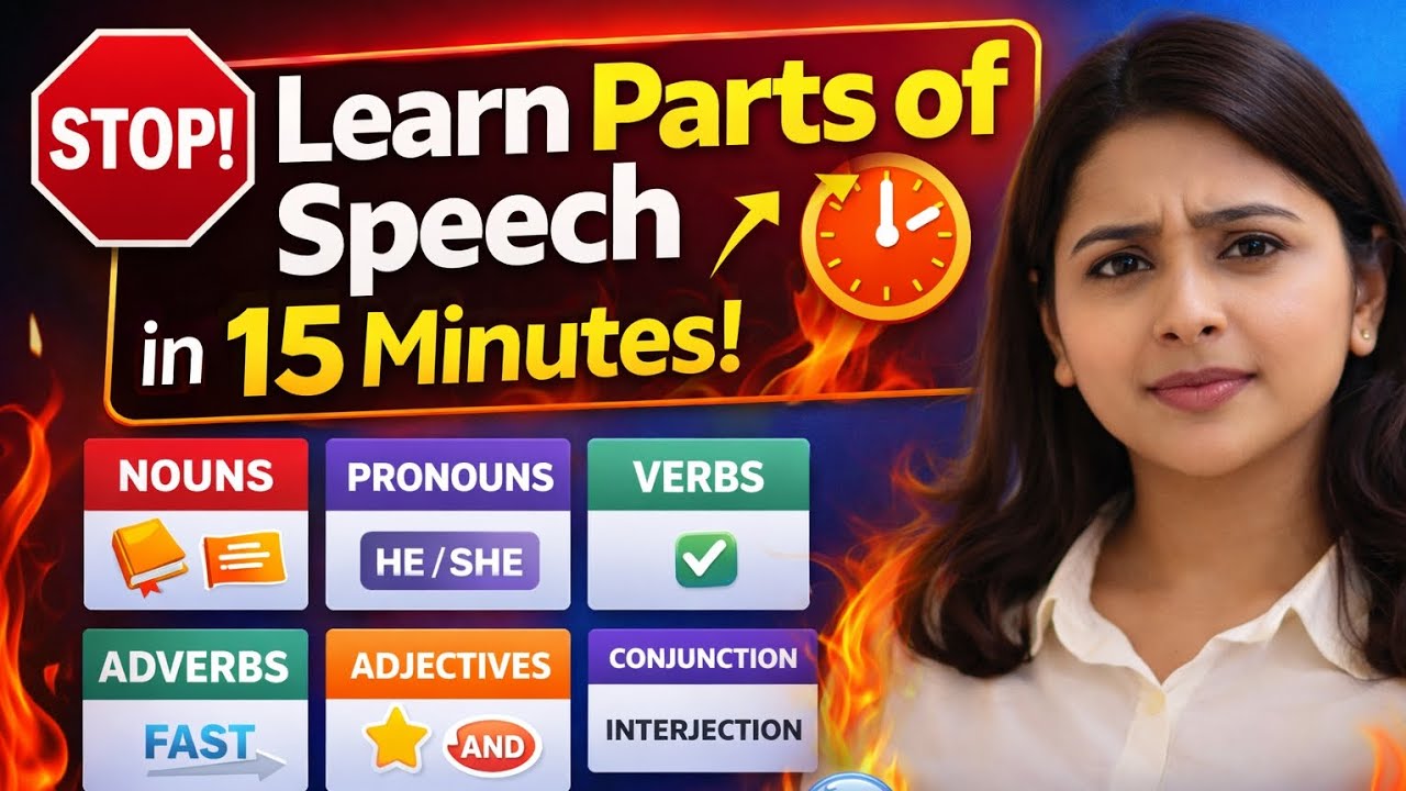Parts of Speech in English Grammar | All 8 Parts Explained with Examples#english#grammar#earnenglish