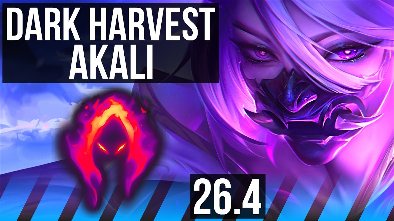 AKALI vs XERATH (MID) | Dark Harvest, 52K damage | EUW Diamond | 26.4