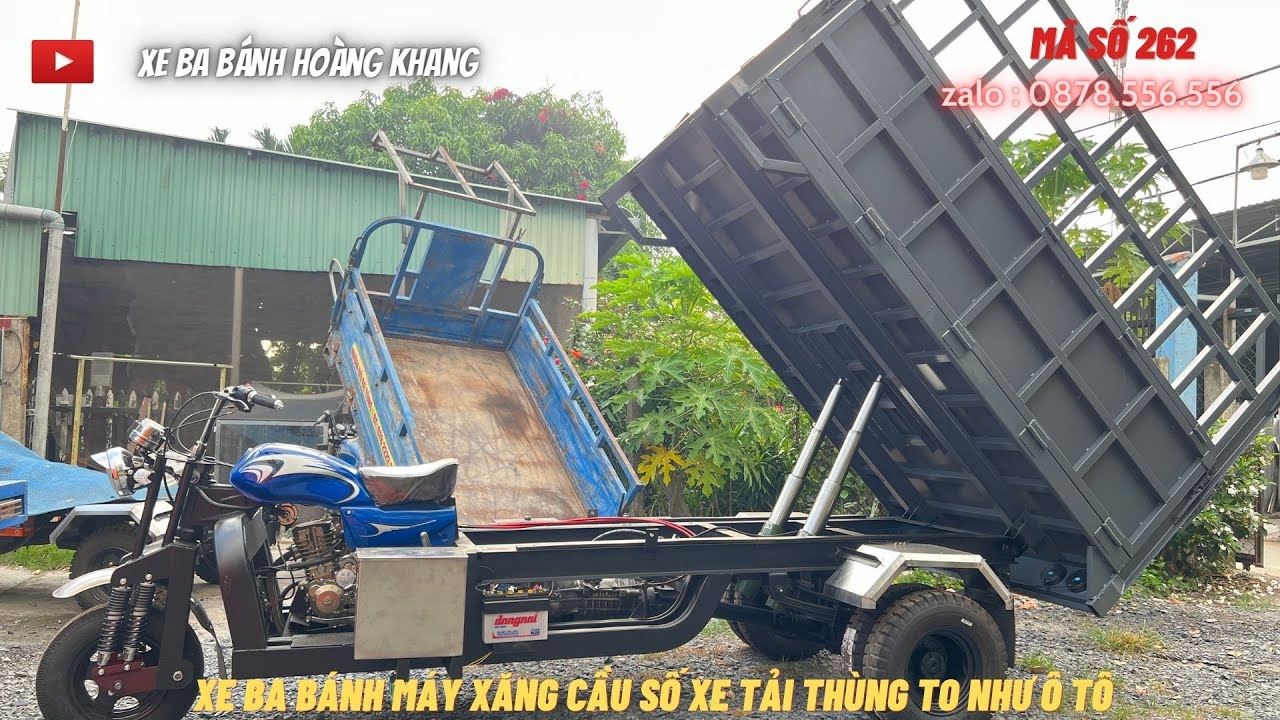 XE BA BÁNH MÁY XĂNG CẦU SỐ Ô TÔ 1 TẤN 25 TẢI TRỌNG LỚN THÙNG TO NHƯ XE TẢI LH 0878556556