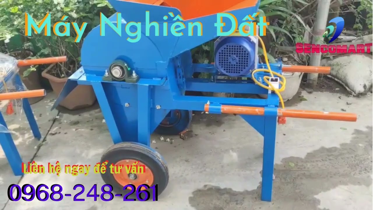 Máy xay đất, nghiền đất đóng bầu ươm mẫu mới 32 búa
