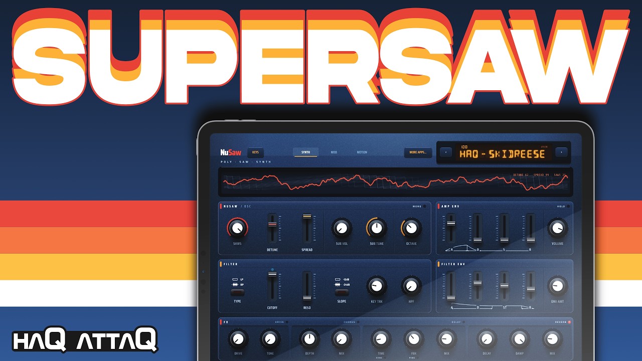 NuSaw is a JP-8000 style Supersaw synth for iOS | haQ attaQ