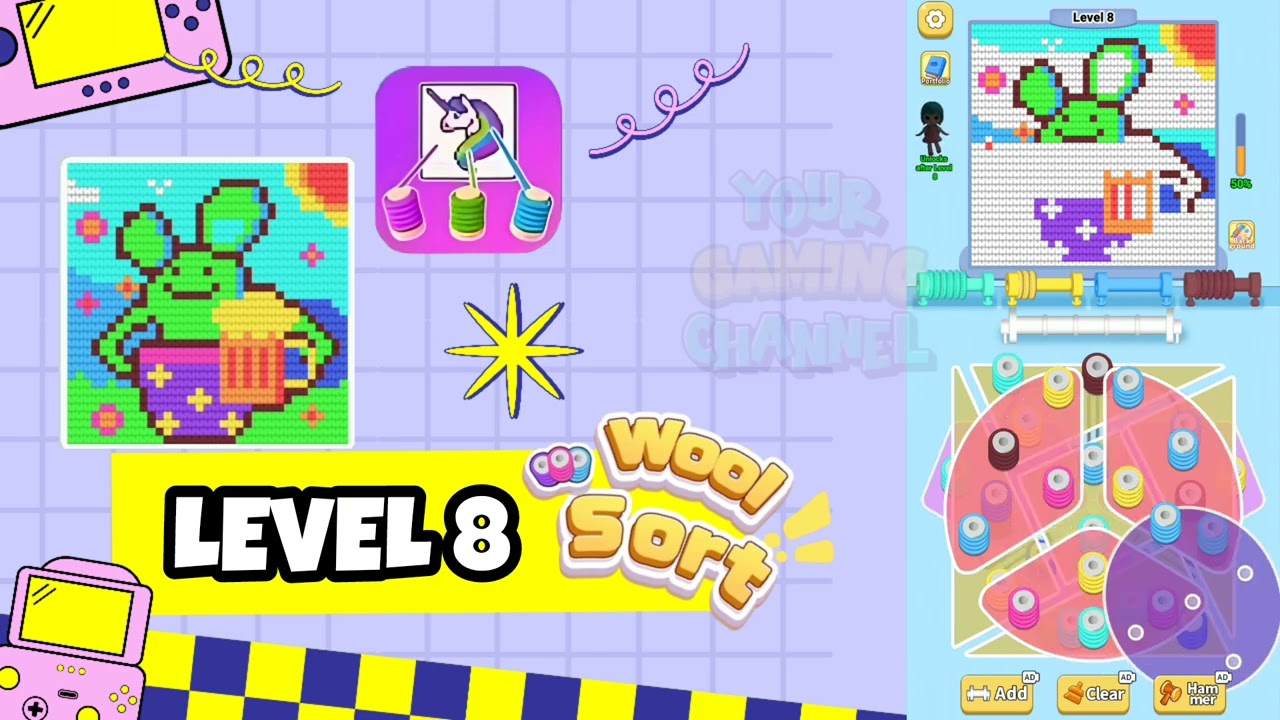 Wool Sort Gameplay | Level 8 | Relaxing Color Sorting Game for Mobile