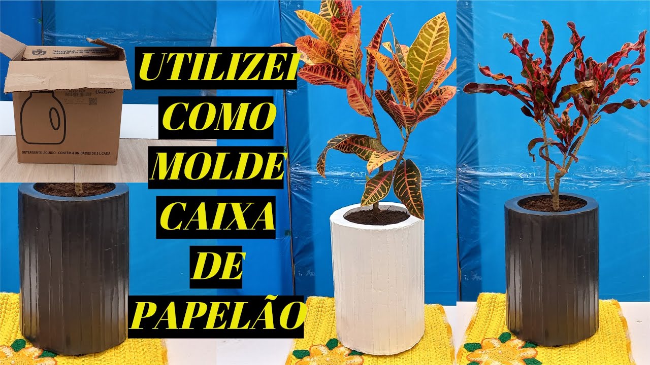 VASO DE CIMENTO FAZ ATÉ 100 VASOS COM UMA CAIXA DE PAPELÃO.