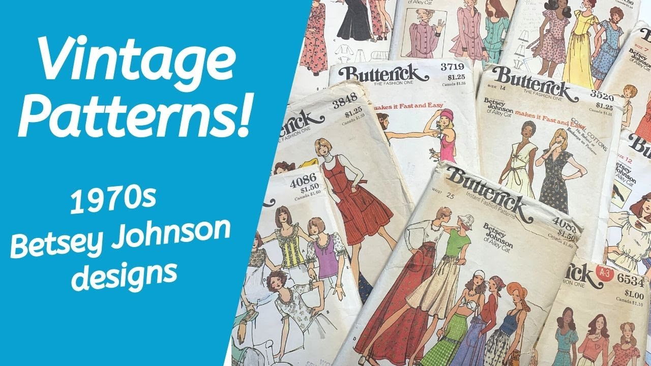 Vintage Betsey Johnson Sewing Patterns! Have a look at my collection of her designs from the 1970s!