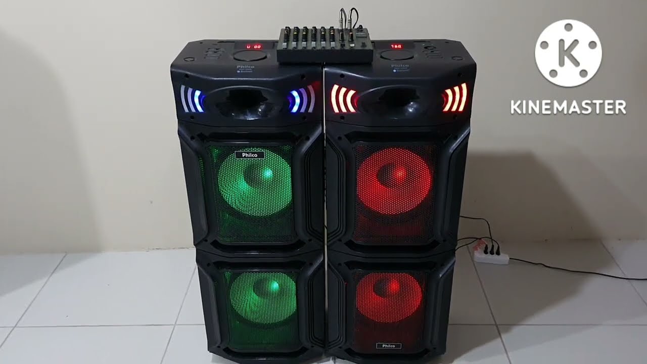 Como Ligar duas Caixa Philco usando mesa de Som.