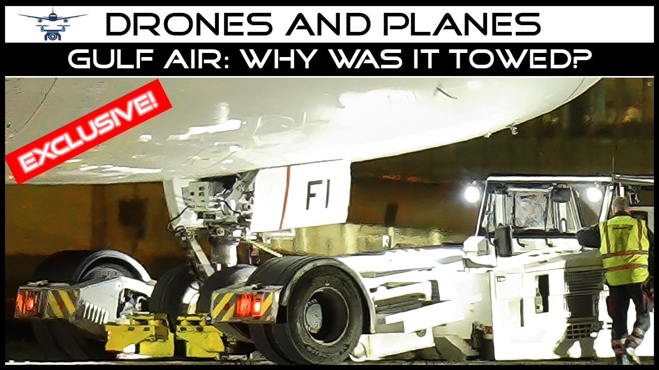 EXCLUSIVE: Gulf Air GF5 Disabled Aircraft Tow Operation at Manchester