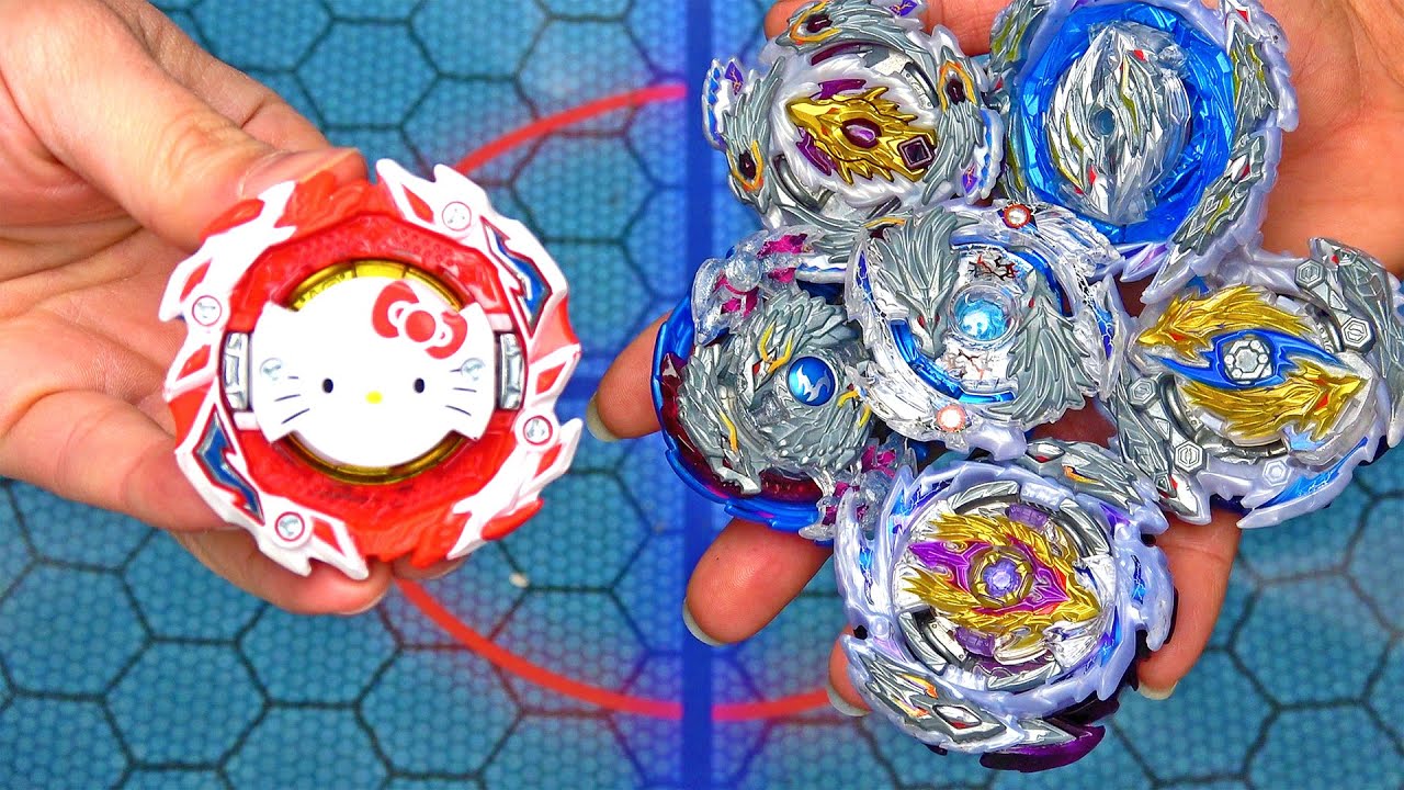 HELLO KITTY vs ALL LONGINUS BEYS | Beyblade Burst Evolution Battle