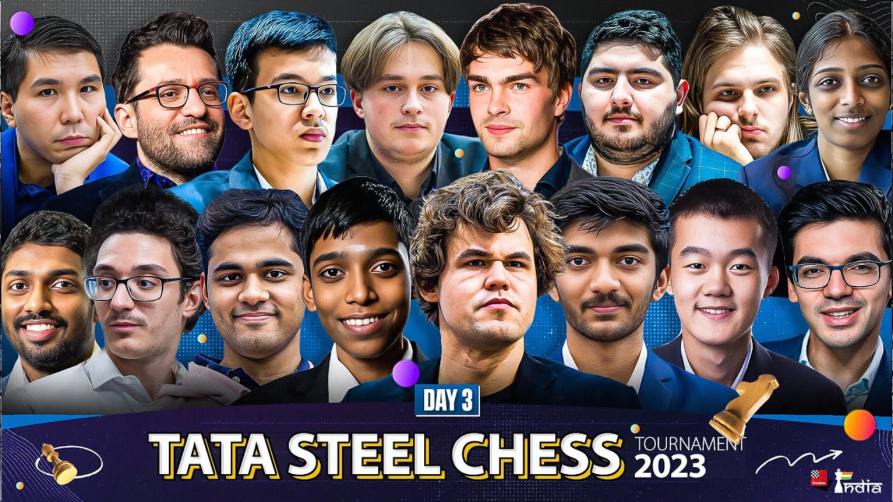 Tata Steel Chess 2023 Day 3 Clash of rivals | Arjun vs Aronian, Nodirbek vs Gukesh, Carlsen vs Ding