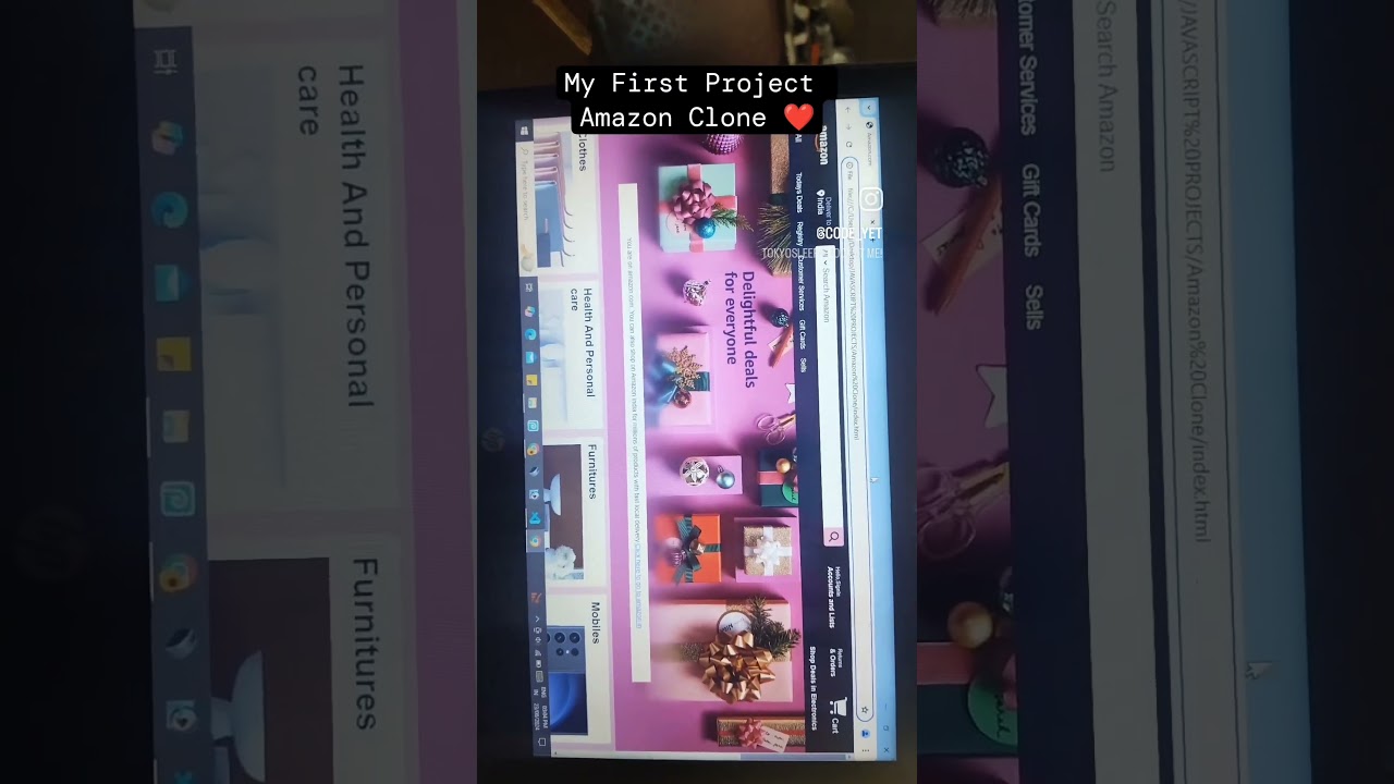 My First Project Clone on Amazon.com using html css JavaScript #codinglife #javascript #reel