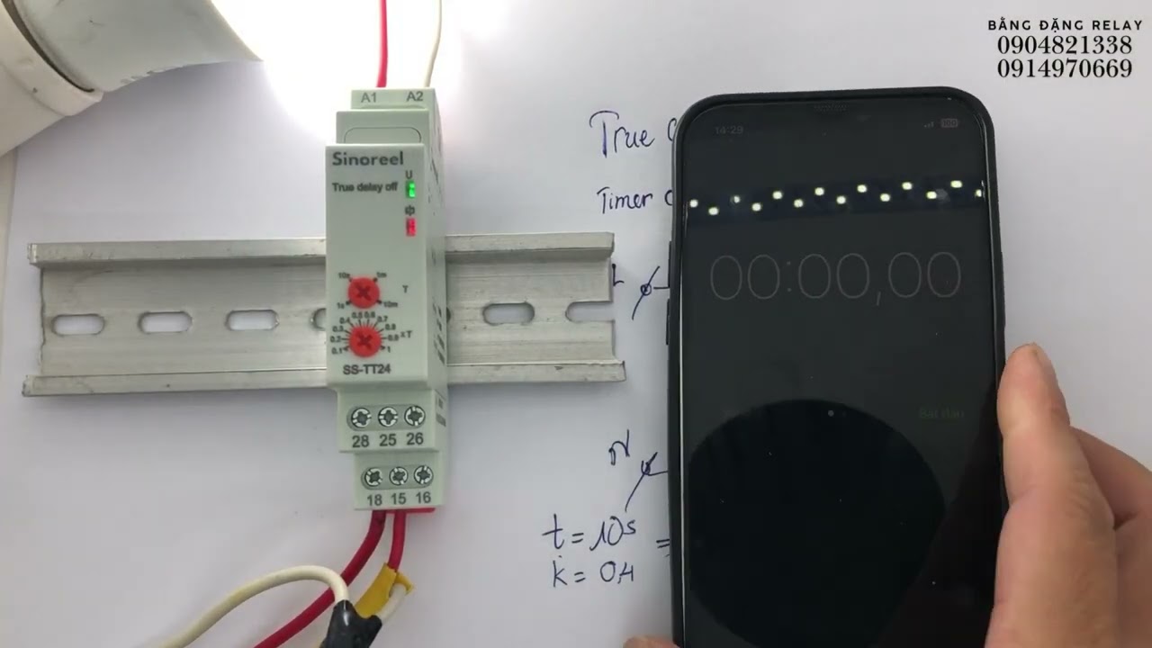 SS-TT24 true off delay timer - timer cắt trễ kiểu cắt nguồn cấp: ứng dụng, nguyên lý và test
