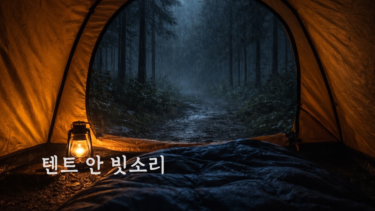 텐트 안에서 듣는 숲속 밤 빗소리 ASMR | 깊은잠 레시피 (8시간)