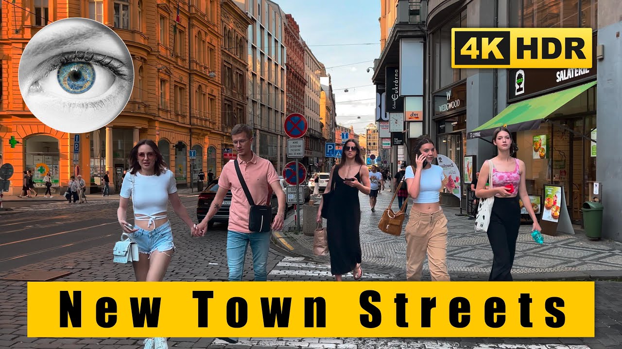 Czech Republic Prague in 4k Walk: Vodičkova, Jindřišská - New Town (Nové Město) Streets 🇨🇿 HDR ASMR