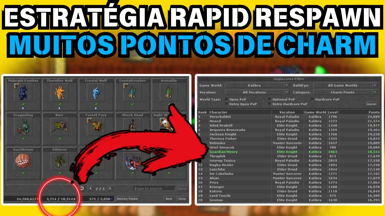 TIBIA - Como aproveito o Rapid Respawn para ALAVANCAR meus PONTOS DE CHARMSno Henry