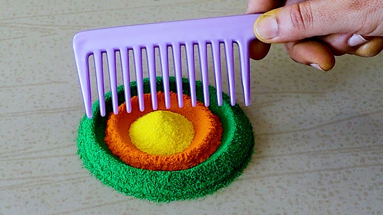 Satisfying Videos | Rangoli Design For Diwali 2024 | Kolam Design | Diwali Muggulu | Peacock Rangoli