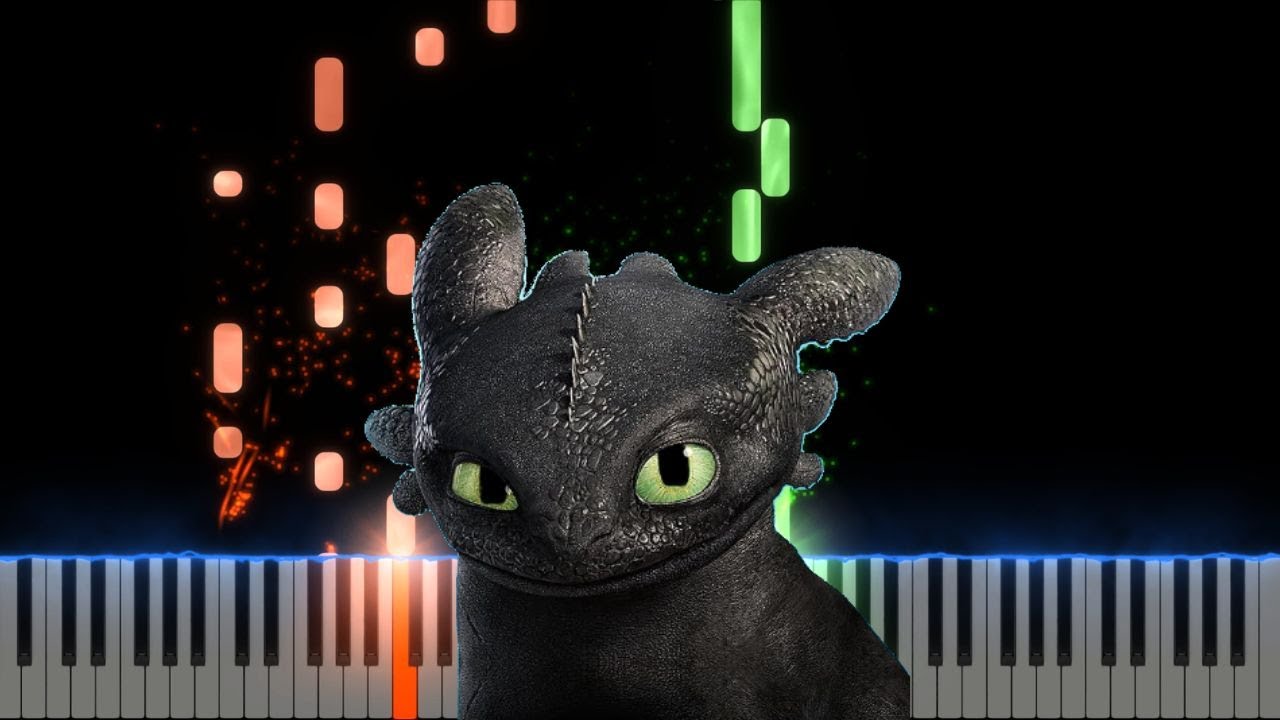 En las danzas y los sueños Como entrenar a tu Dragon Piano Cover Midi tutorial Sheet app  Karaoke