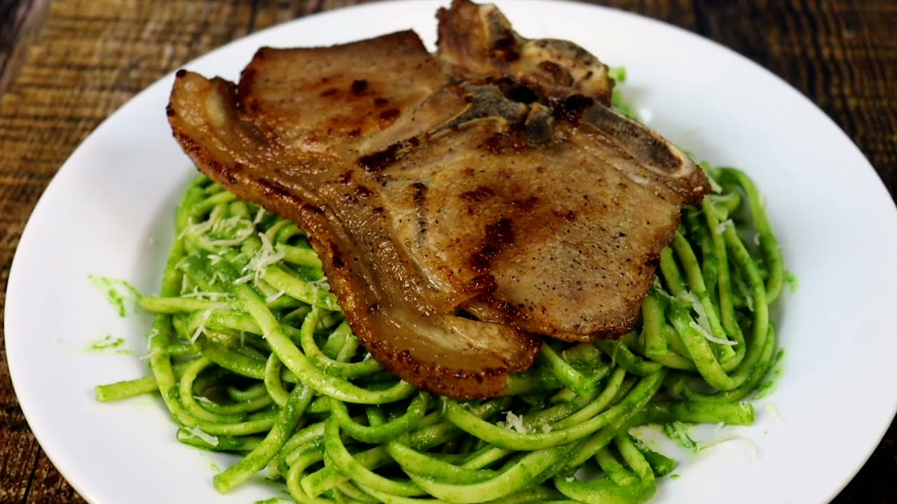 TALLARINES VERDES CON CHULETA | COCINA PERUANA | SABROSO