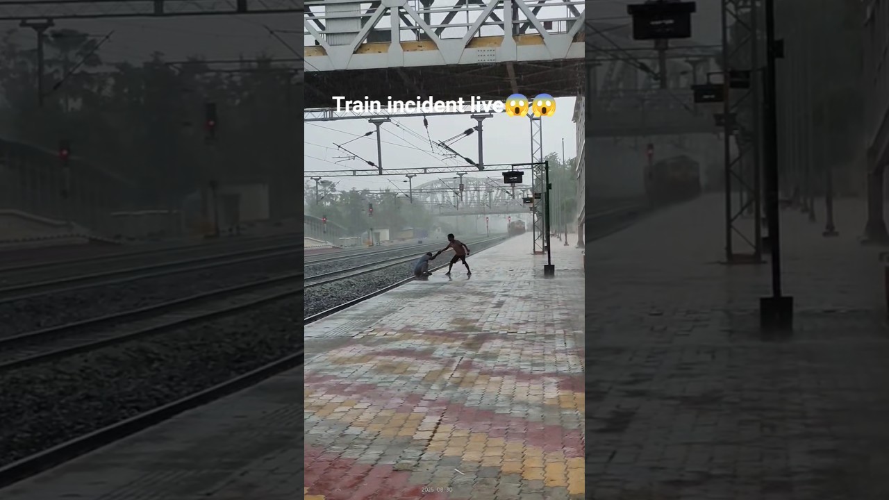 Live Train Incident 😱😱😱 #trainincident #accident #trainaccident #catloverlife  #train #trainvideo