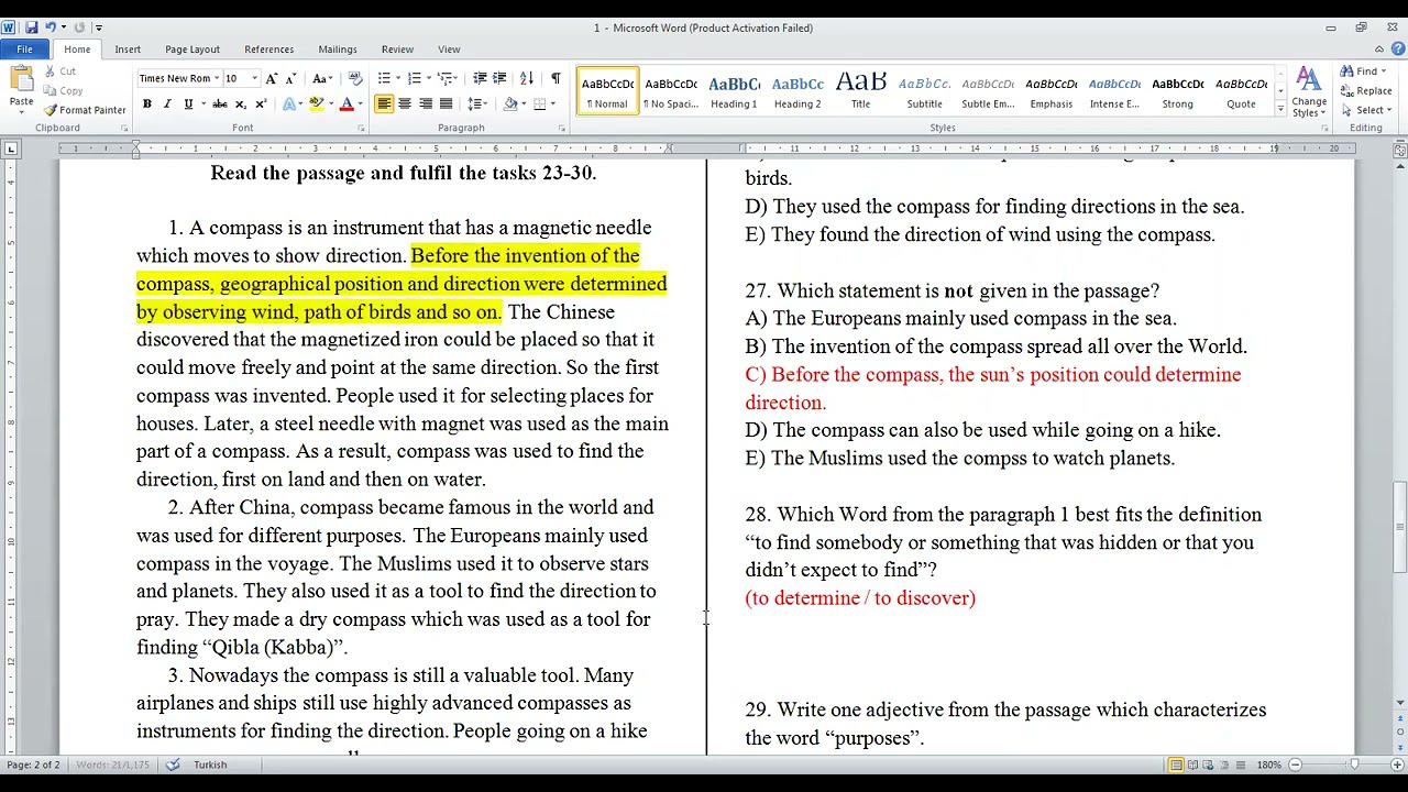 15 aprel 2021 Buraxılış imtahanı ingilis dili