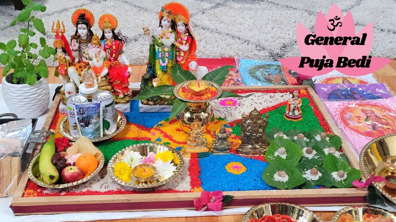 Setting Up A Puja Bedi || How To Prepare For Puja At Home || Sanskriti USA