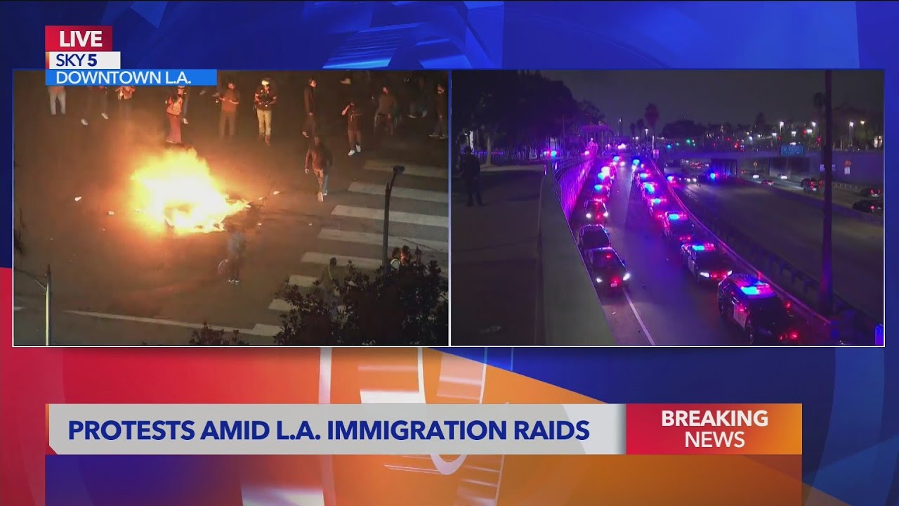 Law enforcement tries to end violent L.A. protests - 8 p.m. team coverage