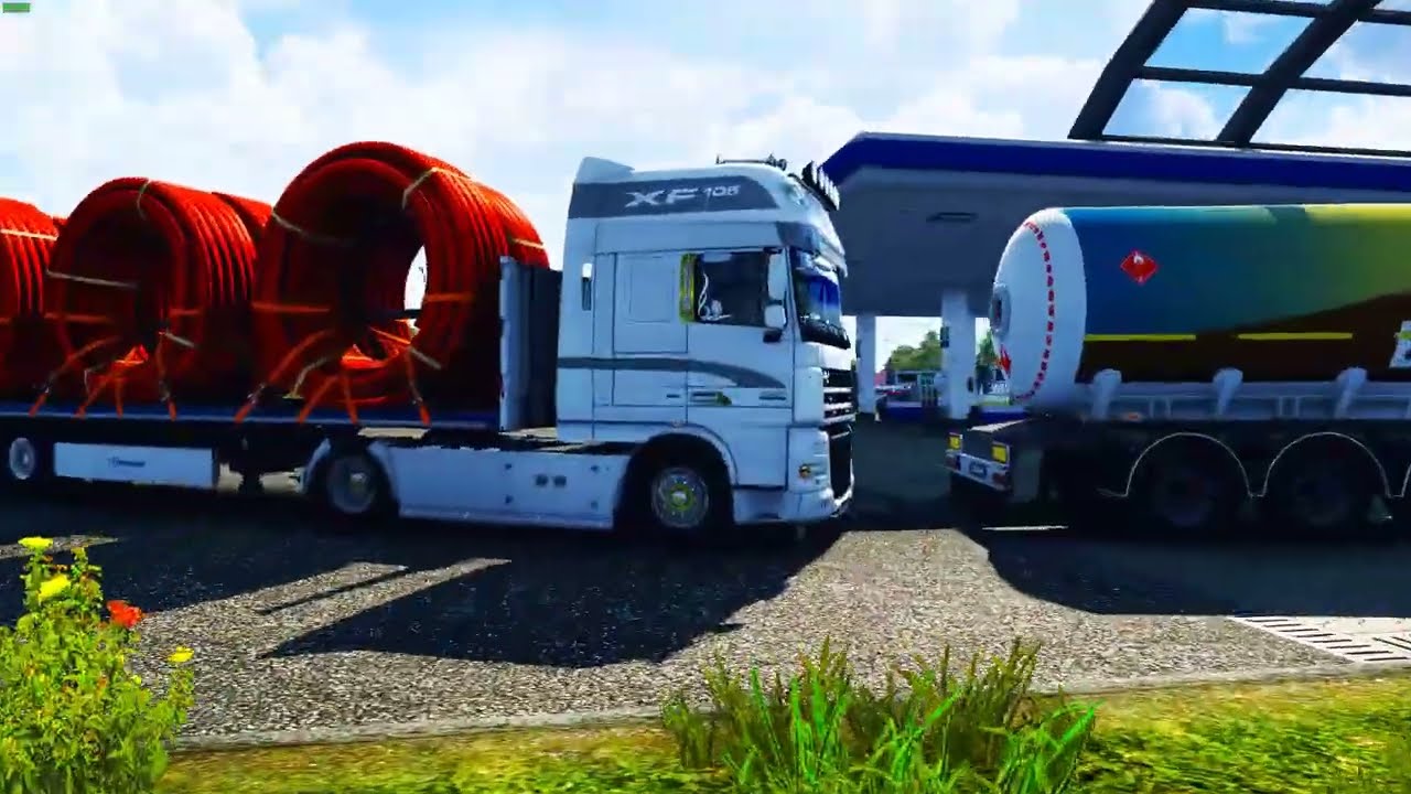 Euro Truck Simulator 2 Kablo yuku DAF XF ile surus